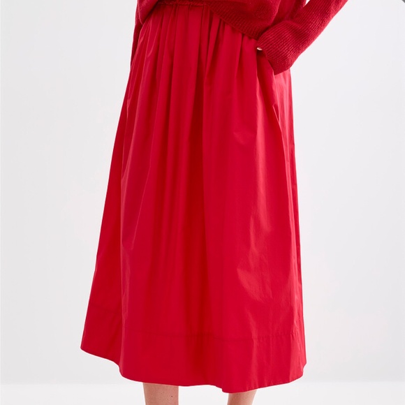 Contemporaine Simons White Poplin Maxi Skirt A Line - Picture 7 of 11